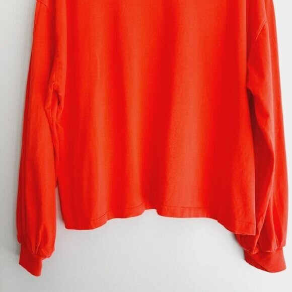 PUMA Pink Relaxed Fit Crewneck Top Large Font Logo Decal Sz M - Picture 9 of 10